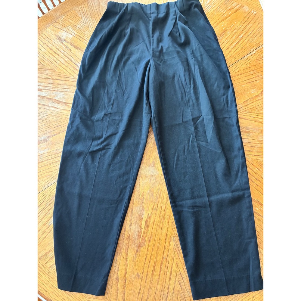 Briggs Petite Black High Rise Straight Leg Dress Pants Side Zip Vintage 10P